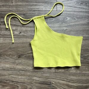 AERIE Cropped One Shoulder Tie Top